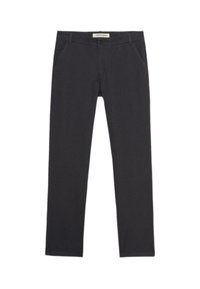 Černé kalhoty ze směsi bavlny s úzkým střihem, jemnou pružností, předními kapsami a standardním pasem se zapínáním na zip a knoflík.