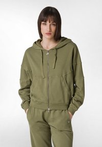 Deha Tröja med dragkedja - olive green