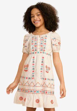 CONTRAST EMBROIDERY SMOCK  REGULAR FIT - Hverdagskjole - white