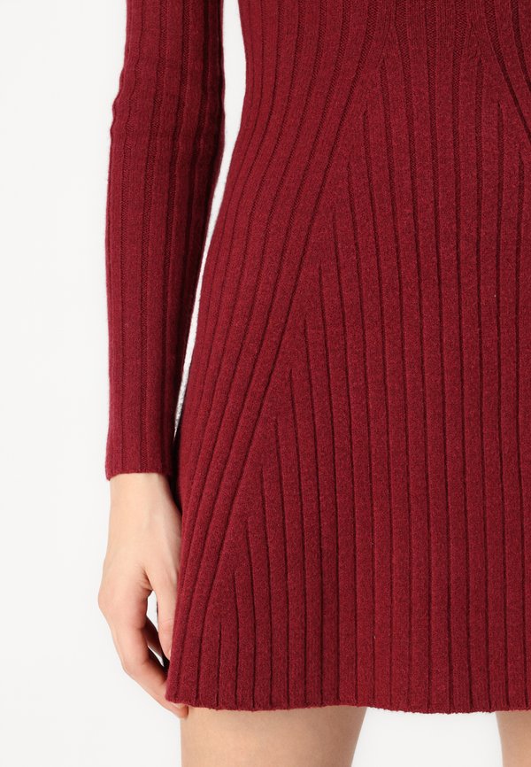 Ribbed Skater Mini Sweater Dress - Jumper dress - cordovan3