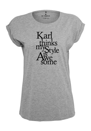 CLASSIC ROLL UP  AWESOME - Print T-shirt - grey