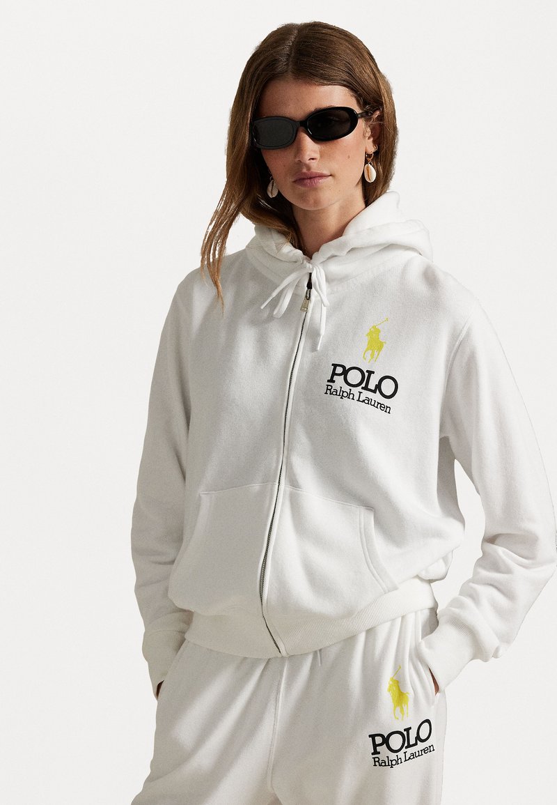 Polo Ralph Lauren BIG PONY LIGHTWEIGHT FLEECE ZIP HOODIE - Zip-up sweatshirt - white
