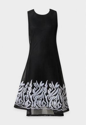 DKNY, EMBROIDERED FIT AND FLARE - Cocktail φόρεμα / Φόρεμα για πάρτι - black/ivory