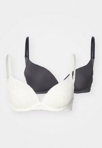 YAHARA 2 PACK - Reggiseno push-up - ivory/grey