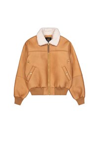 Faux leather jacket - camel