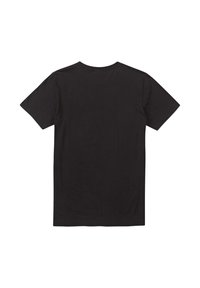 Black short-sleeve t-shirt made of soft cotton, featuring a classic crew neckline and a smooth texture with no visible patterns or accents.