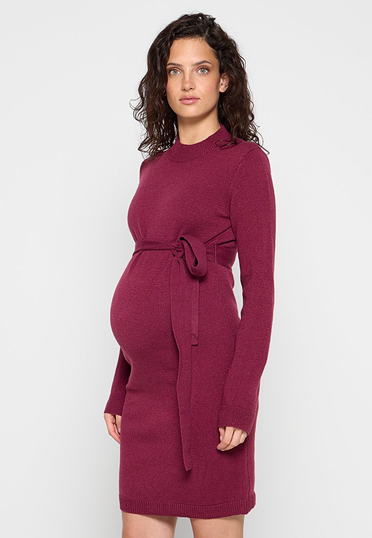Mamalicious Gebreide jurk bordeauxrood Mamalicious Gebreide jurk bordeauxrood