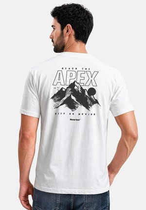 Neverless, HERREN T-SHIRT FRONTPRINT - OUTDOOR DESIGN APEX MOUNTAIN - - T-Shirt print - weiß