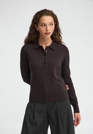 Polo Club, PULLOVER WOMAN NEROLI LONG SLEEVE REGULAR FIT - Camiseta de manga larga - dark chocolate