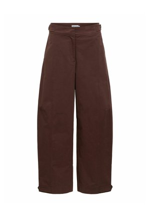 Object, TROUSERS BARREL LEG - Pantalon classique - seal brown