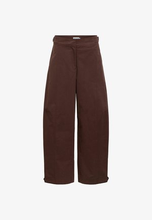 Object, TROUSERS BARREL LEG - Pantalon classique - seal brown