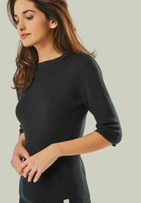 YOU LOOK PERFECT MERINO STRICK HAUSANZUG SET 2 TEILIG - Nachtwäsche Set - black