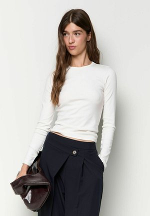 Balmohk, T-SHIRT SLIM FIT LONG SLEEVE - Langarmshirt - white
