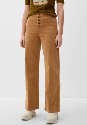 s.Oliver BRAGUETTE BOUTONNÉE - Broek - sandstein