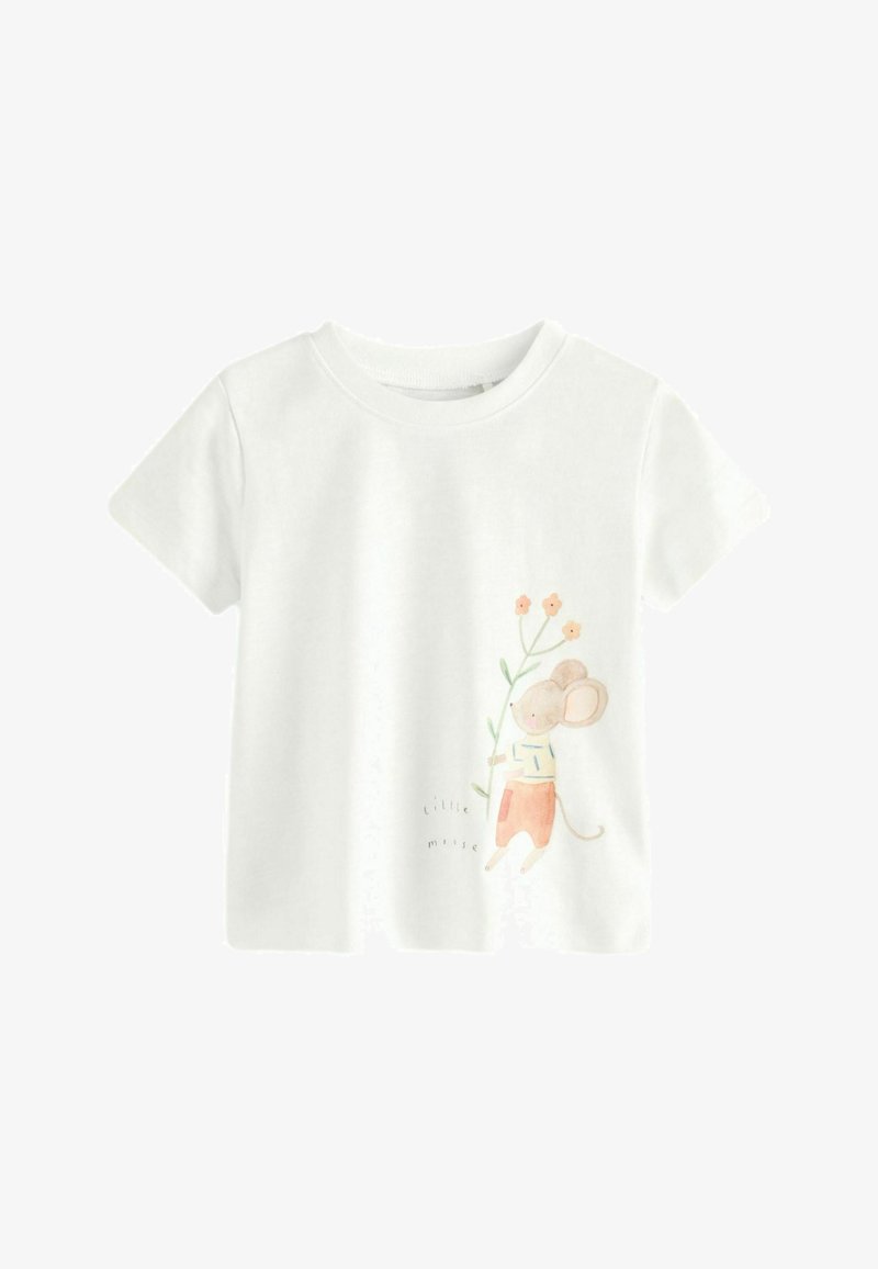 Next SHORT SLEEVE REGULAR FIT - T-Shirt print - white pretty mouse