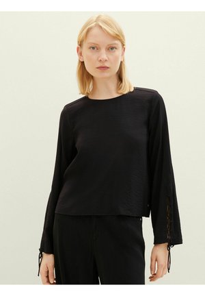 TOM TAILOR DENIM IN WICKELOPTIK - Blusa - deep black/negro
