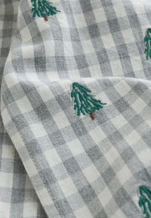 Next REGULAR FIT - LONG SLEEVE ALL OVER EMBROIDERY GINGHAM CHECK CHRISTMAS  - Hemd - grey ecru