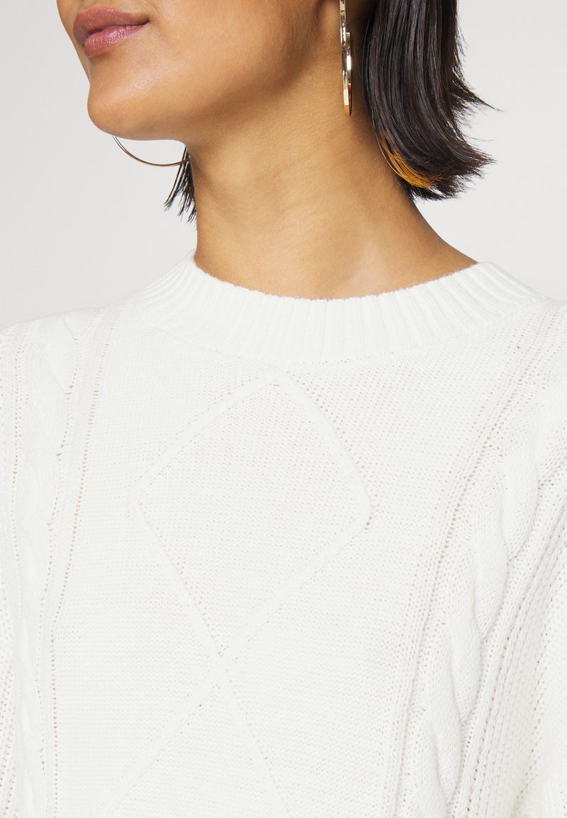 Hollister Co. CABLE SWEATER DRESS - Robe pull - white/blanc - ZALANDO.FR