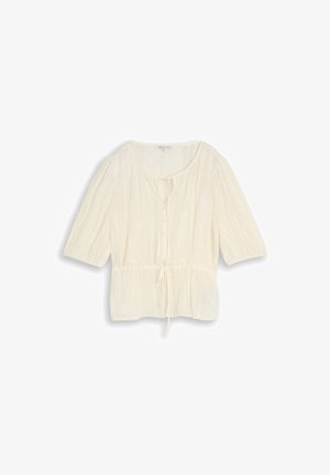 TOM TAILOR DENIM, TOM TAILOR DENIM BLUSEN & SHIRTS BLUSE MIT SCHLEIFEN - Pluus - off white