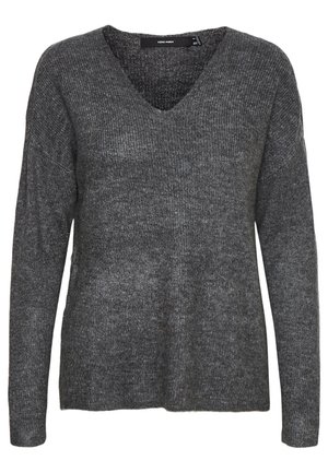 VMCREWLEFILE V-NECK - Jumper - medium grey melange