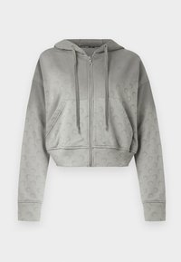 FADED MOON CROPPED ZIPPED HOODIE - Tröja med dragkedja - dark grey