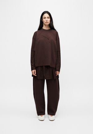 Puma OVERSIZED SLEEVES - Μπλούζα με μακριά μανίκια - chocolate fondue