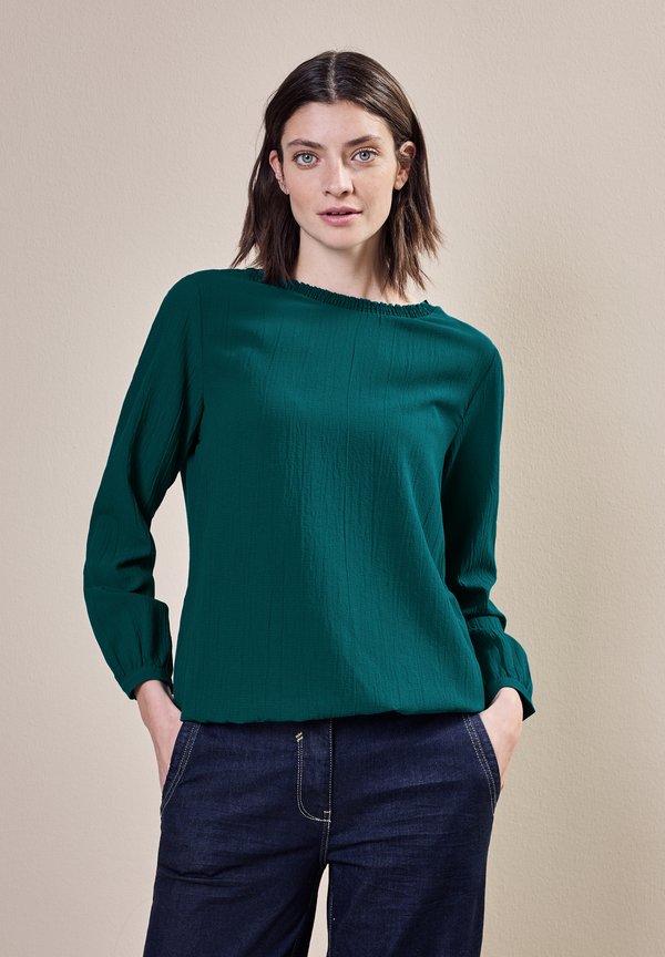 MIT SMOCK-DETAIL - Bluse - grün