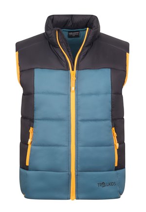 HARDANGER - Waistcoat - black steel blue mango