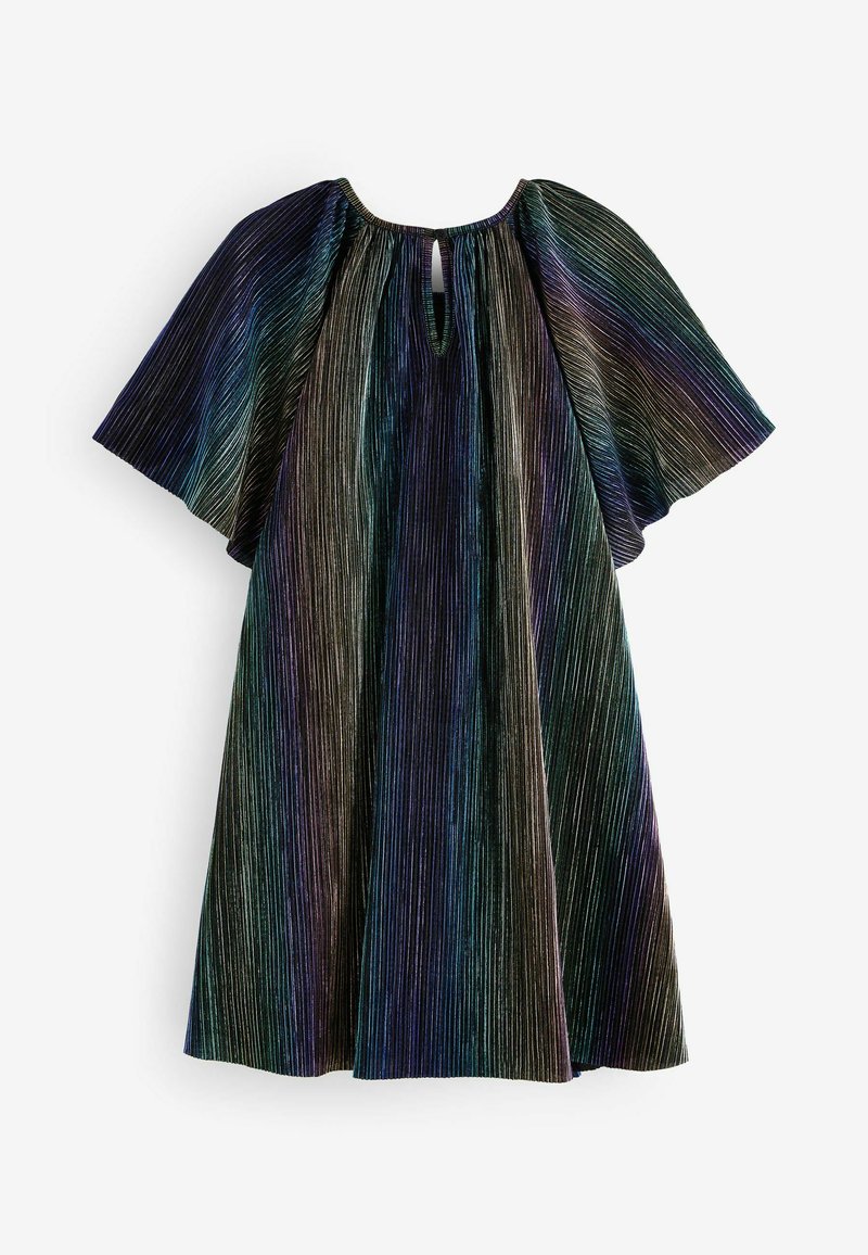 open lace back dress Rainbow Shimmer Pleated Tie Sleeve Tuxedo Top – Terese Sydonna main image 0