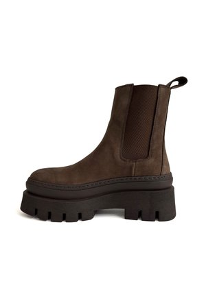 Platform ankle boots - chocolate