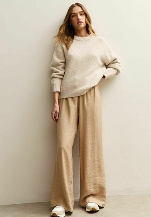 DRAWSTRING WAIST WIDE LEG - Broek - camel