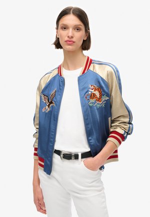 Superdry SUKAJAN EMBROIDERED - Bomber Jacket - wedgewood blue