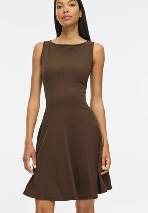 VILA SHORT DRESS VICLARA SLEEVELESS - Jerseykjole - chocolate brown