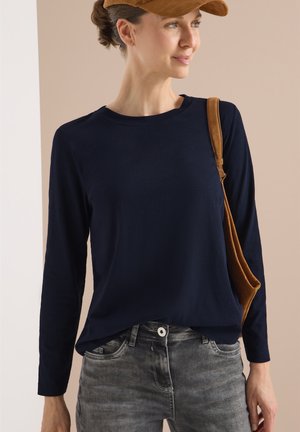 BASIC RUNDHALS - T-shirt à manches longues - blau