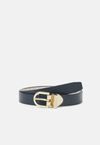 REVERSIBLE SMOOTH TO LOGO - Belt business - darlblue/gold-coloured