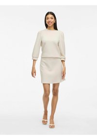 VILA VIREDLECT MINI - Falda acampanada - super light natural melan