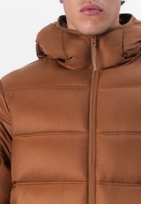 Tommy Jeans HOODED LOGO PUFFER - Jachetă de iarnă - pecan nut