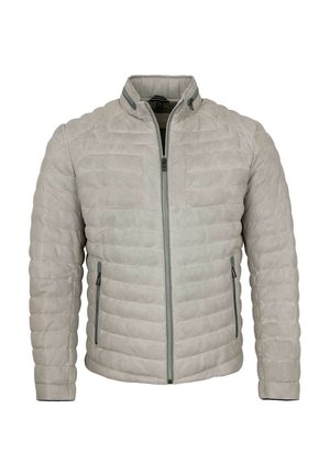 MALIK - Lederjacke - silber off white