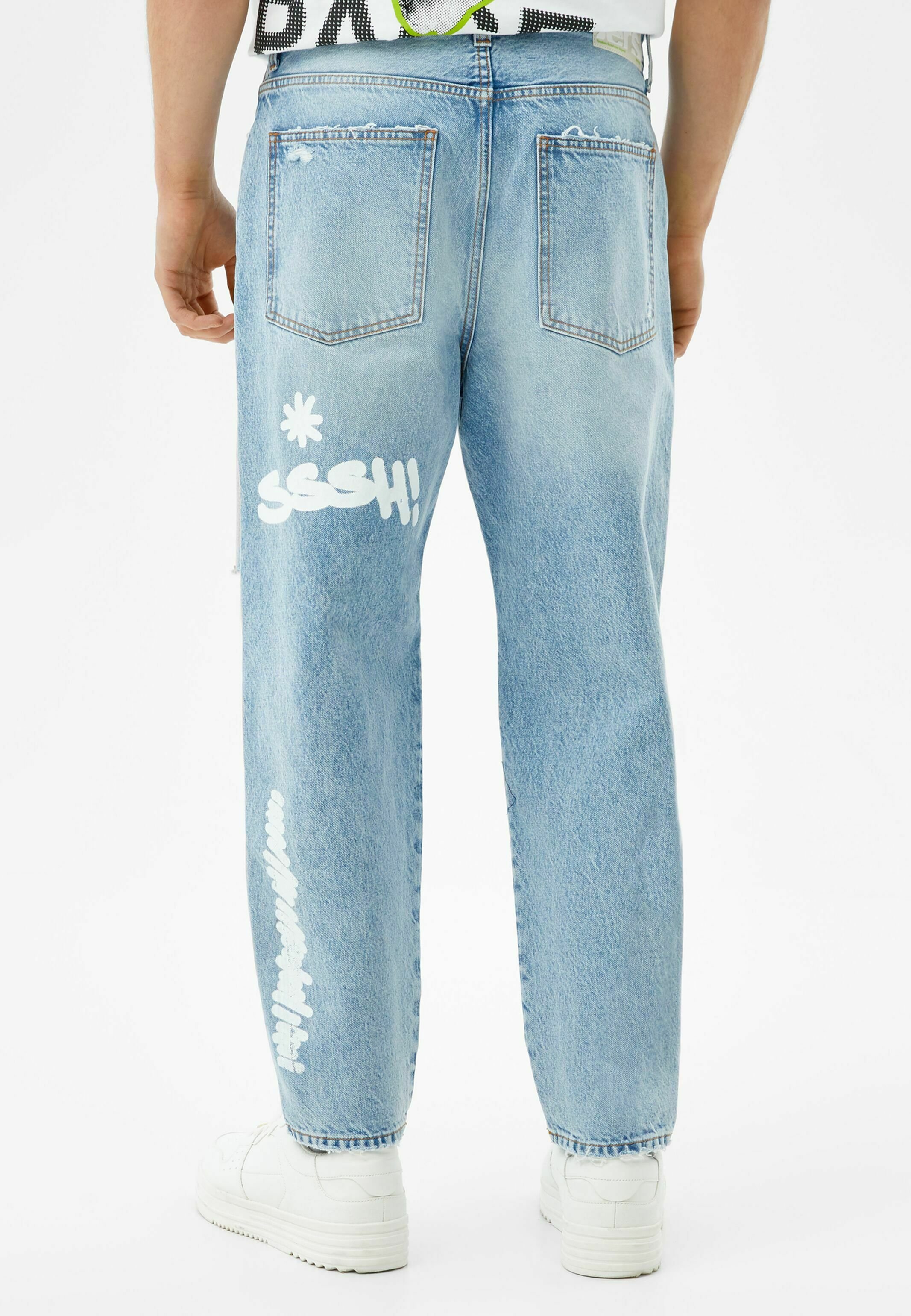 Bershka Straight leg jeans - light blue 