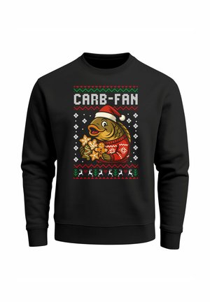 WEIHNACHTSPULLOVER UGLY XMAS AUFDRUCK - Sweatshirt - schwarz