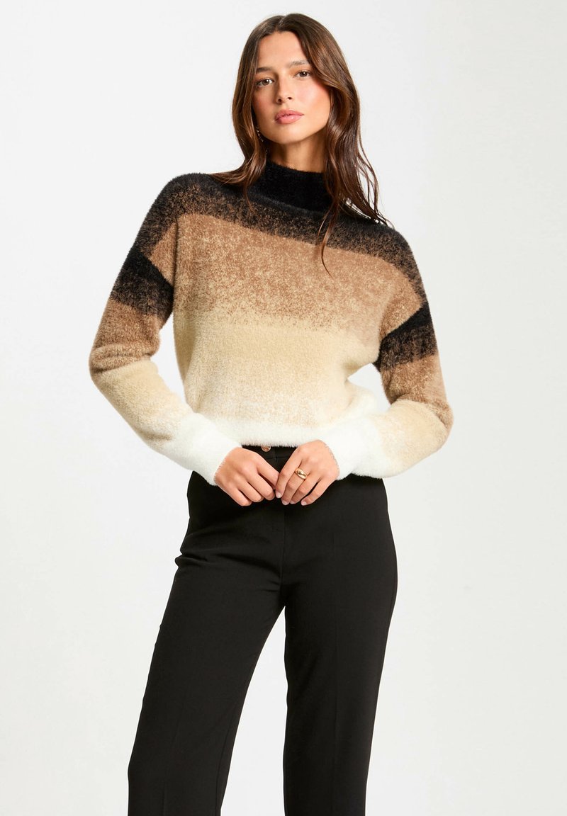 Morgan HIGH COLLAR - Striktrøje - camel