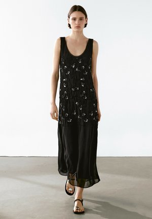 WITH BEADING - Maxi dress - black