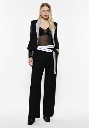 Imperial CON CINTURA DETTAGLI IN PAILLETTES - Pantaloni - nero