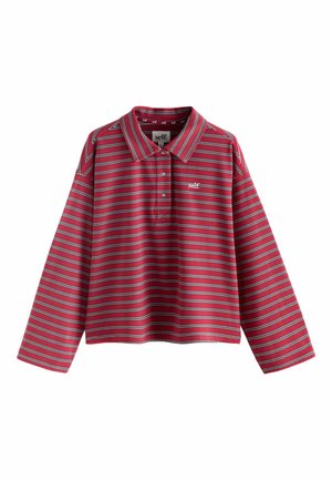 REGULAR FIT - STRIPED RUGY. - Bluză cu mânecă lungă - red