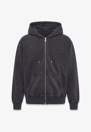 Pegador, LOGO REGULAR JACKET - Φούτερ με φερμουάρ - vintage black