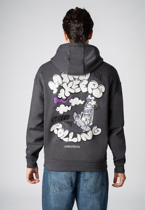 Sublevel MIT PRINT - Kapuzenpullover - dark grey