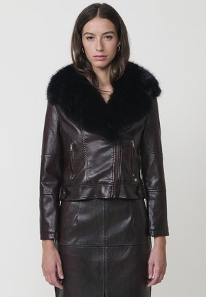 Chaqueta de cuero sintético - granate maroon