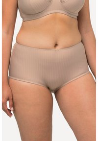 Ulla Popken 2ER-PACK NADELSTREIFEN HÖHER GESCHNITTEN - Slip - taupe