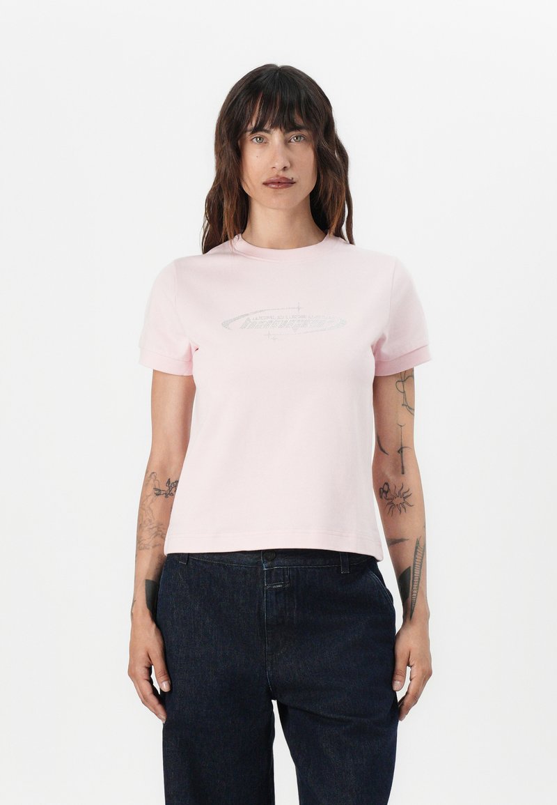 Holzweiler T-shirt print donkerroze Holzweiler T-shirt print donkerroze