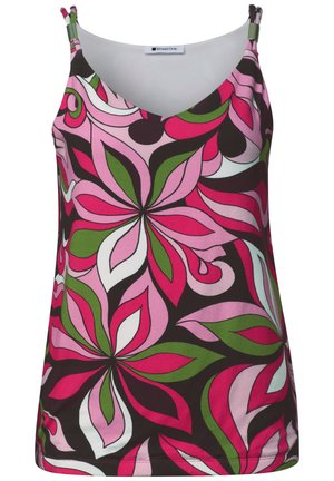 Street One, TOP WITH V-NECK AND DECORATIVE DETAIL - Débardeur - magenta dream
